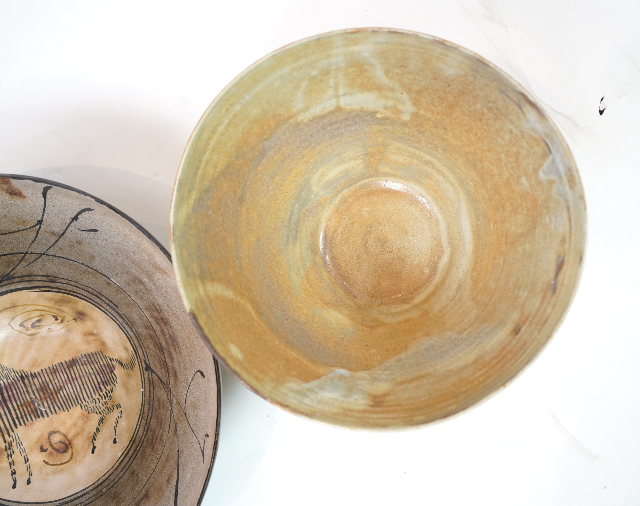 Gilbert Portanier (French, 1926-2023): Two large studio pottery bowls